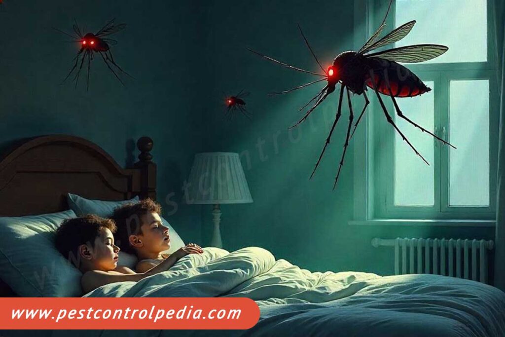 mosquitoes-flying-and-attacking-children's-in-bedroom